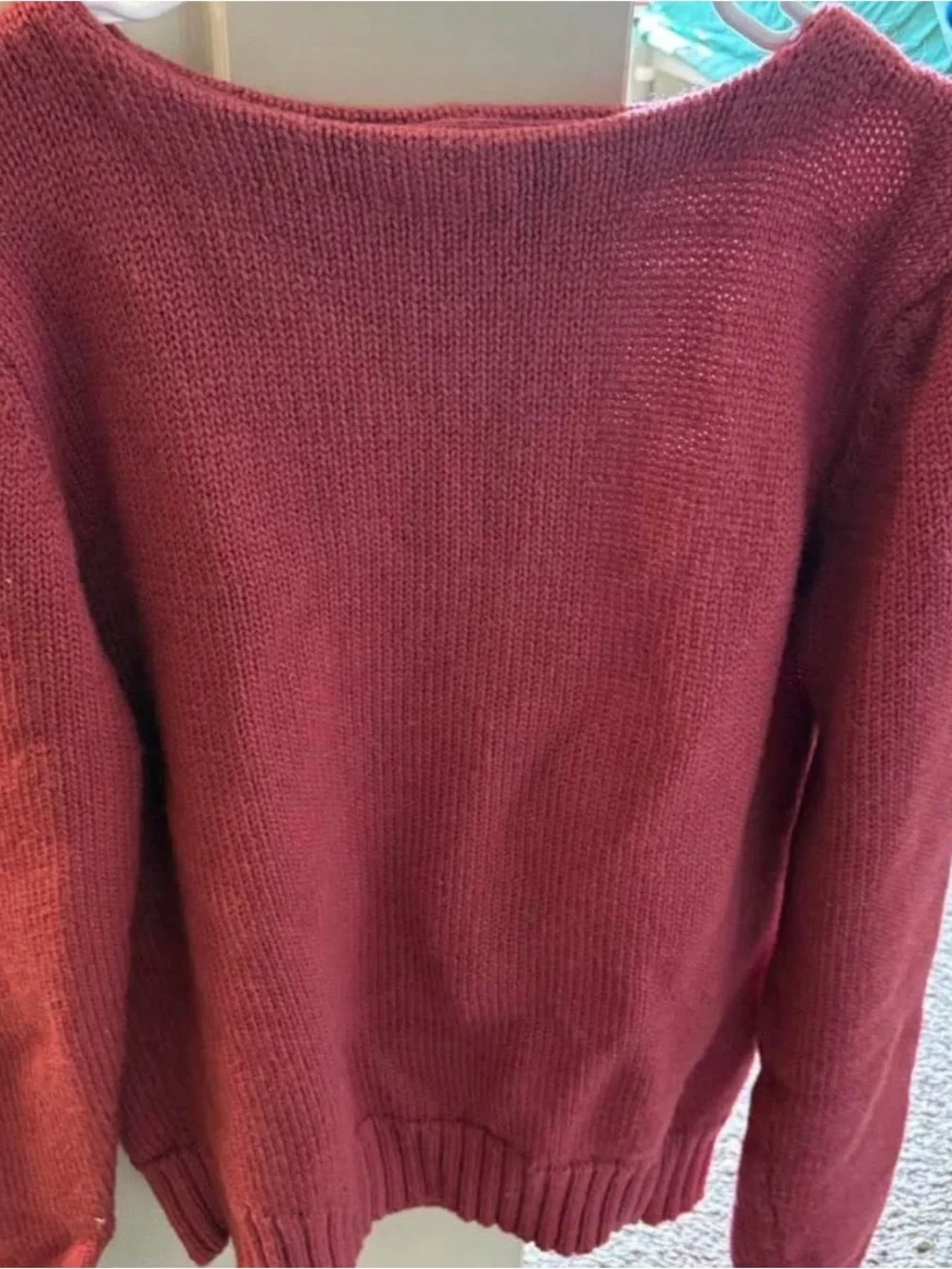 Lands' End Men's Crewneck Sweater in Burgundy